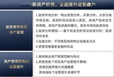 趋势资产管理 融资导向的商用物业资产管理研修班正式启动招生